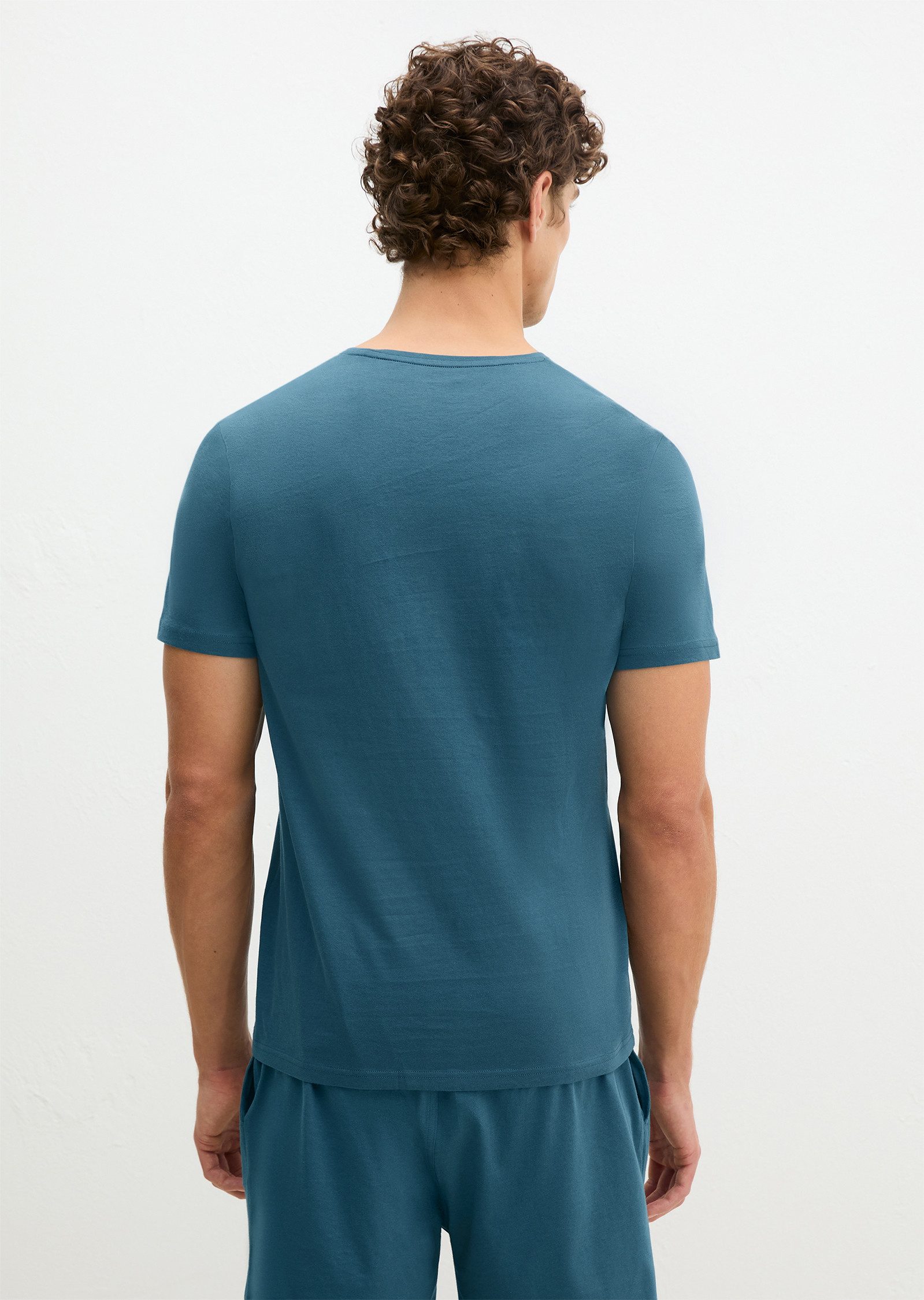 Marc O'Polo Pyjamaoberteil Mix N Match Cotton mit V-Neck und kurzem Arm