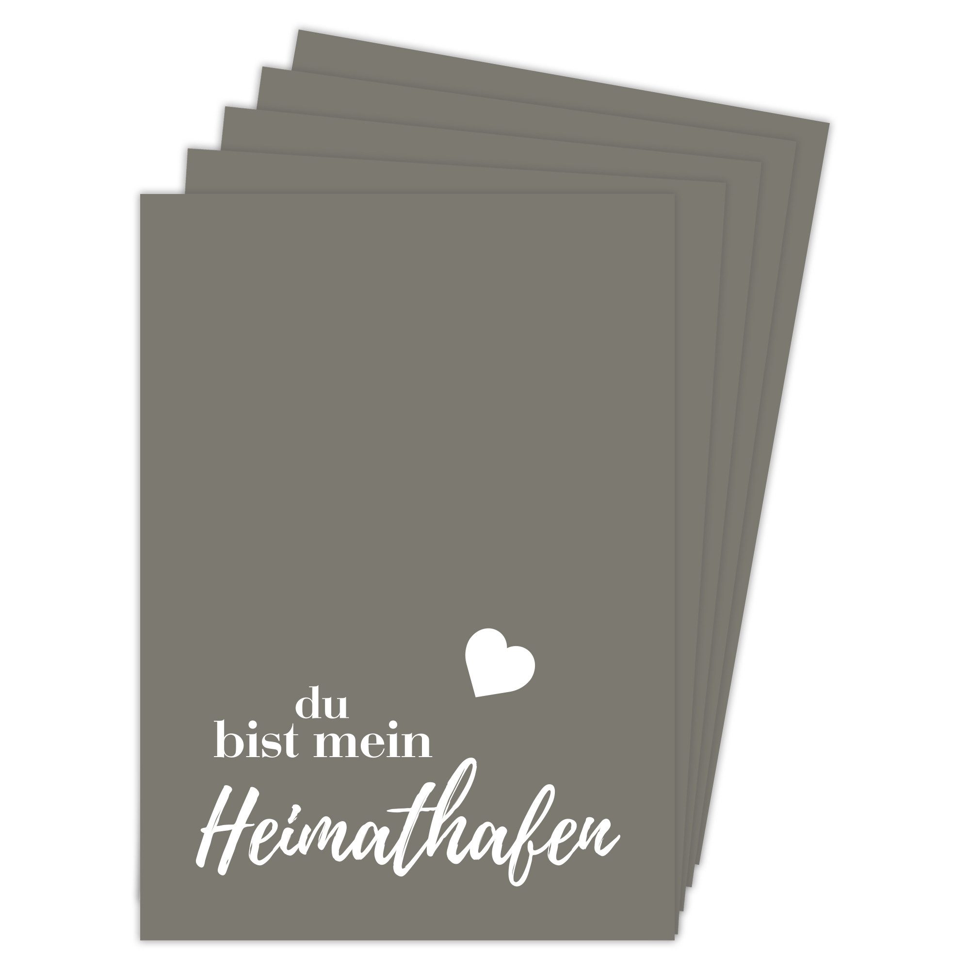 Deine Wörter Grußkarten Heimathafen Postkartenset, 5 Karten, DIN A6
