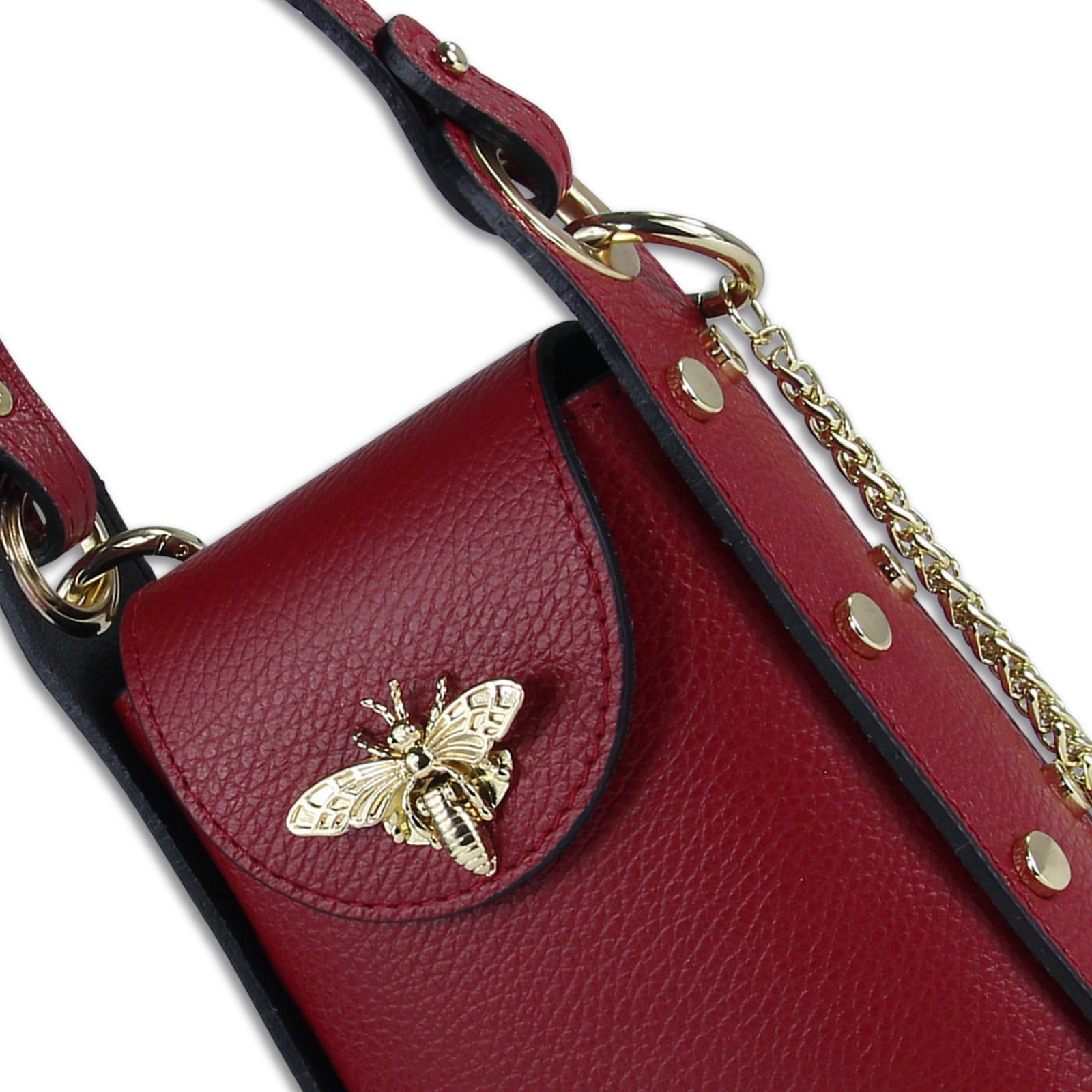 Toscanto Umhängetasche Toscanto Damen Umhängetasche Leder Tasche (Umhängetasche), Damen Umhängetasche Leder, rot, Größe ca. 13cm