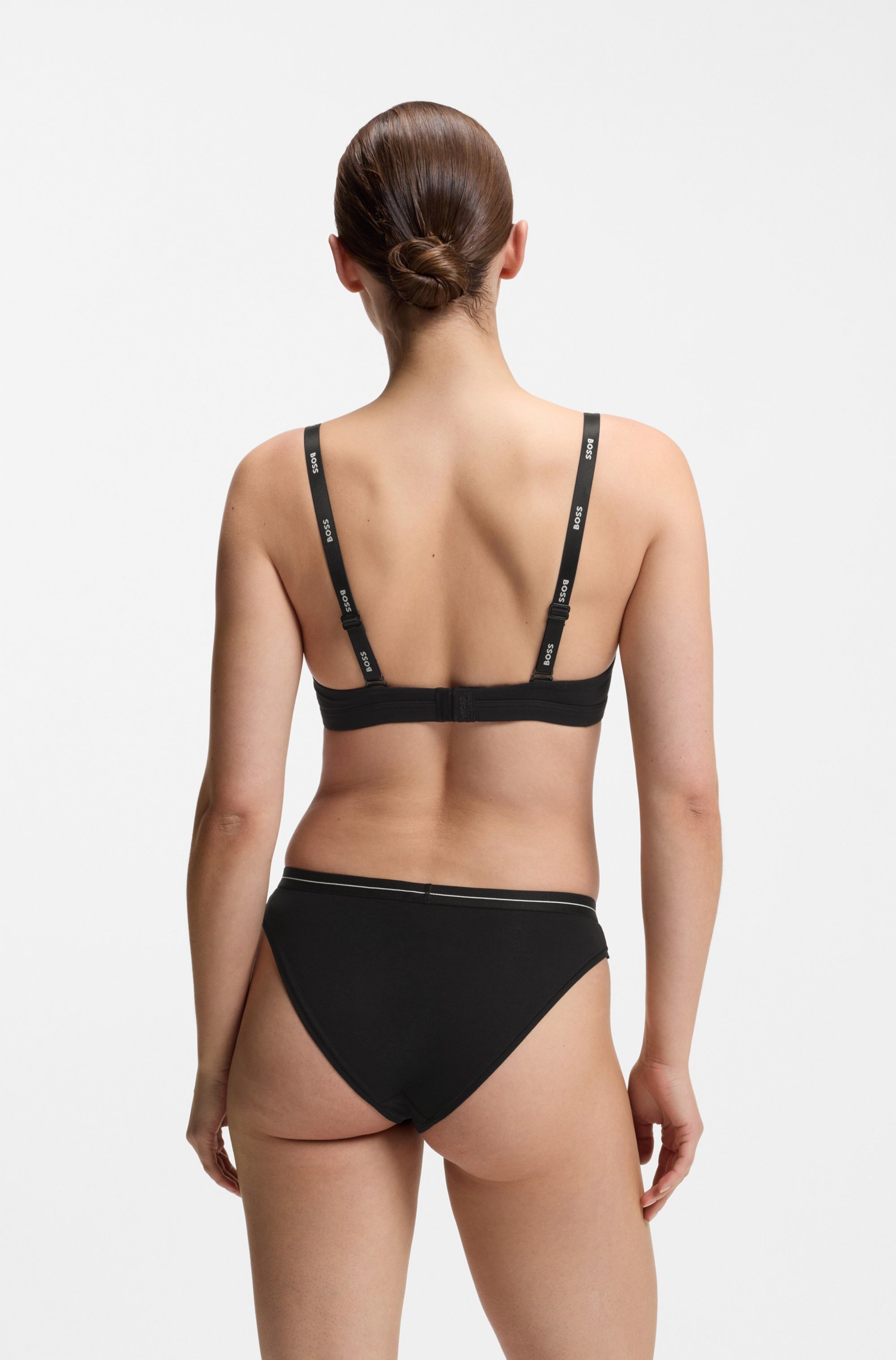 BOSS Triangel-BH TRIANGLE PADDED CI mit BOSS Schriftzug auf den Trägern