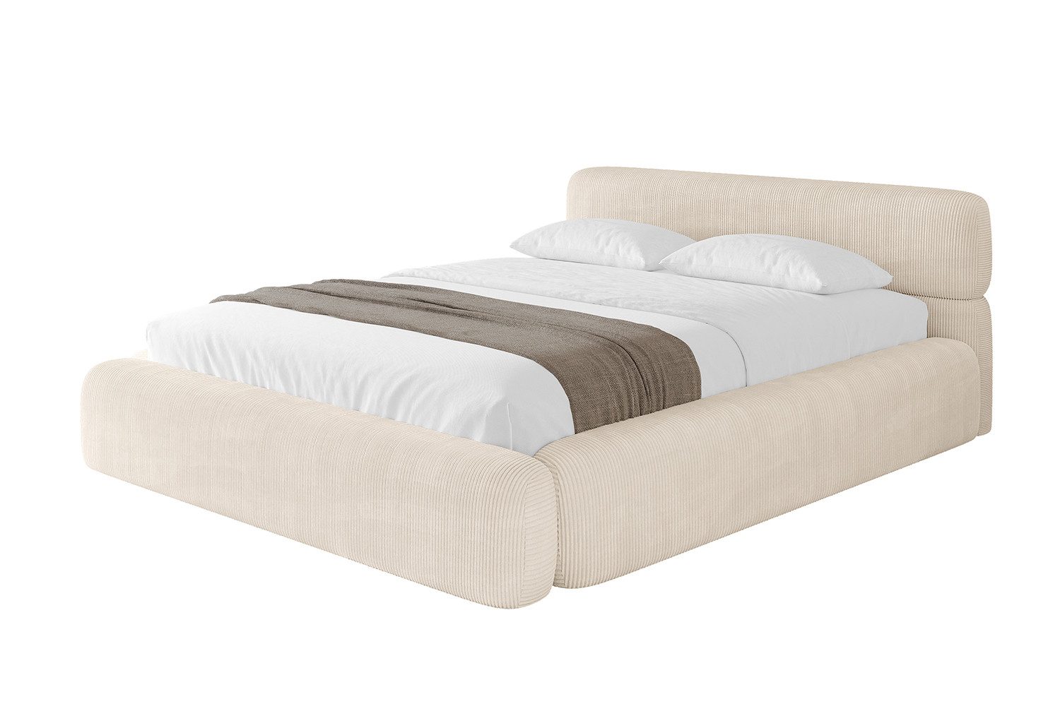 ALTDECOR Polsterbett ENORA-v1 (Polsterbett mit Bettkasten und Lattenrost, Boxbett mit Matratze), Doppelbett mit Stauraum, Bett mit Kopfteil