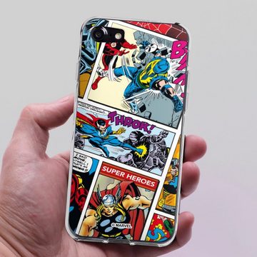 DeinDesign Handyhülle Marvel Retro Comic Blue, Apple iPhone 8 Silikon Hülle Bumper Case Handy Schutzhülle