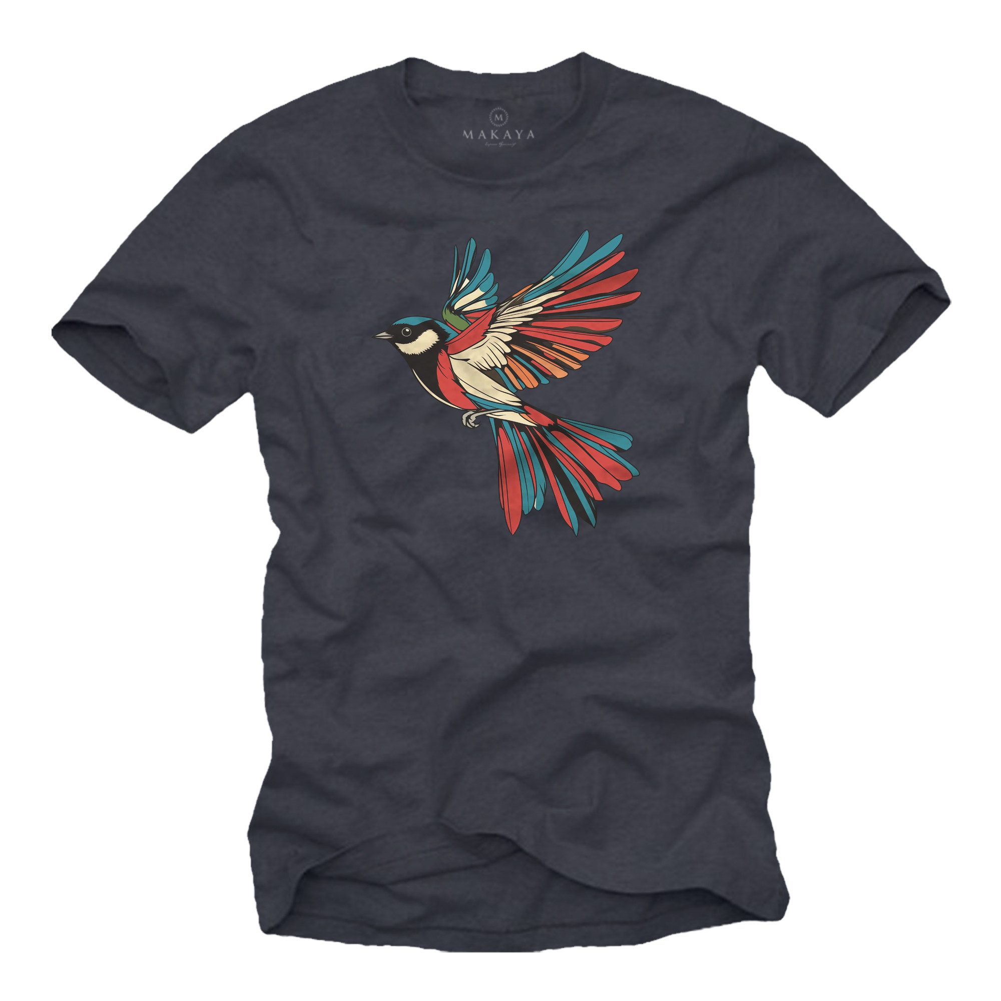Print-Shirt mit Vogel Logo für Herren Maise Vogelmotiv Bunt