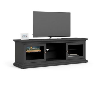 ebuy24 TV-Bank Venedig TV Tisch 2 Glastüren und 1 Glasboden matt