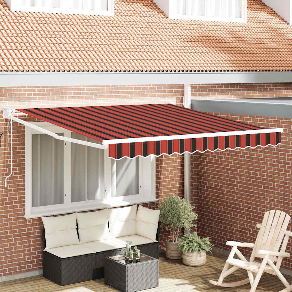 vidaXL Markise Ausziehbare Markise Orange und Braun 350 x 250 x 165 cm (1-St)