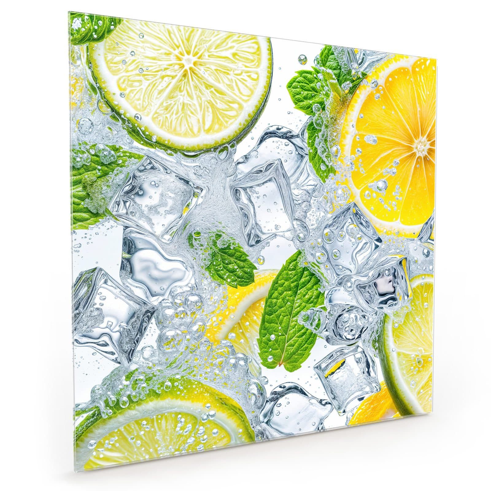 Primedeco Küchenrückwand Spritzschutz, Herdblende aus Glas - Motiv Zitrusfrische