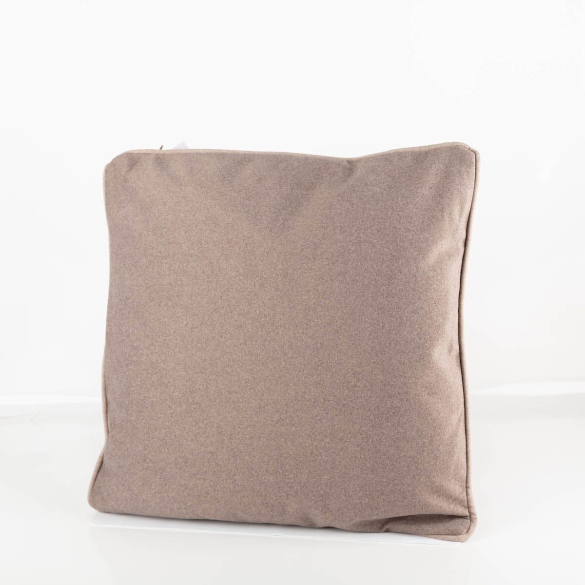 SCHÖNER LEBEN. Dekokissen Kissen Morey Filzoptik mit Kederumrandung taupe 50x50cm