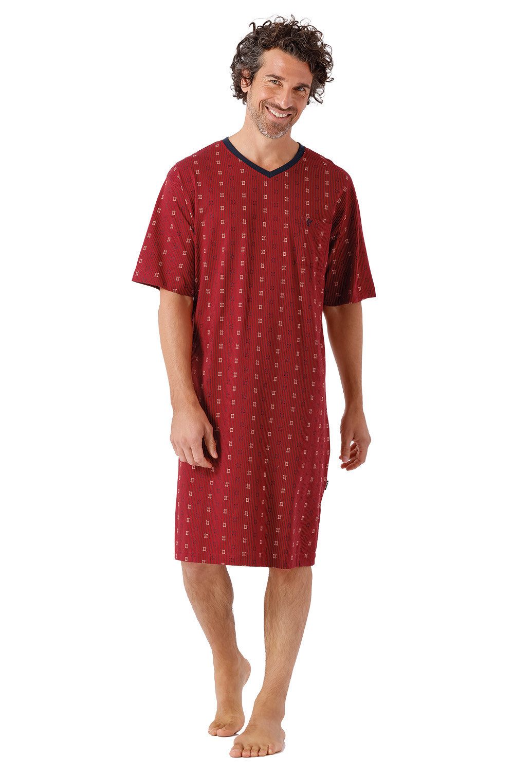 Hajo Pyjamaoberteil Herren Nachthemd kurzarm Sleepshirt Klima-Light