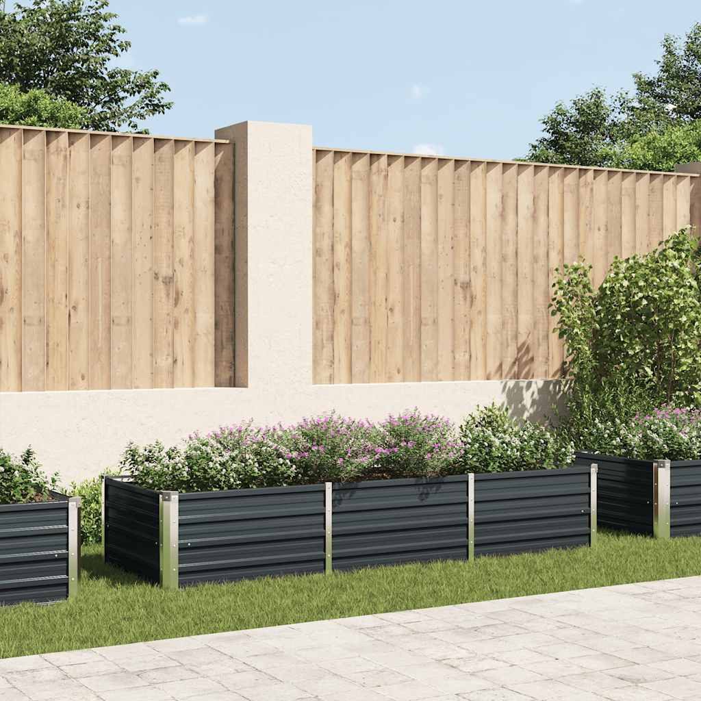vidaXL Hochbeet vidaXL Garten-Hochbeet Anthrazit 240 x 80 x 45 cm Verzinkter Stahl