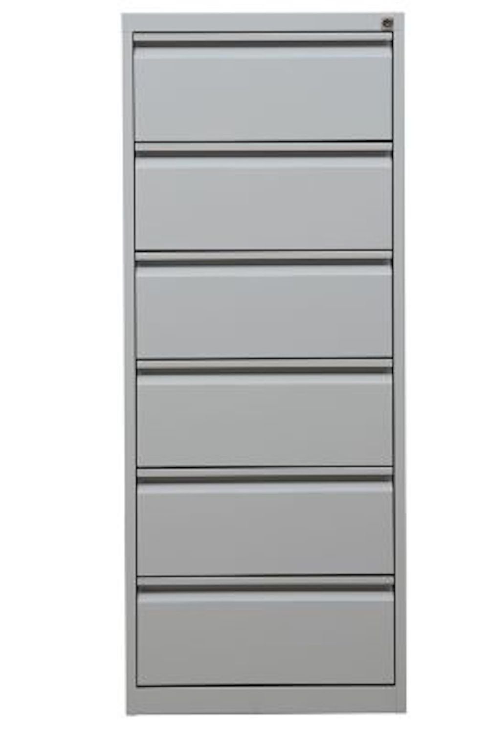 Grau HxBxT Weiß Schubladen, 6 Aktenschrank 132x53x62cm, Karteischrank Mare, PROREGAL®