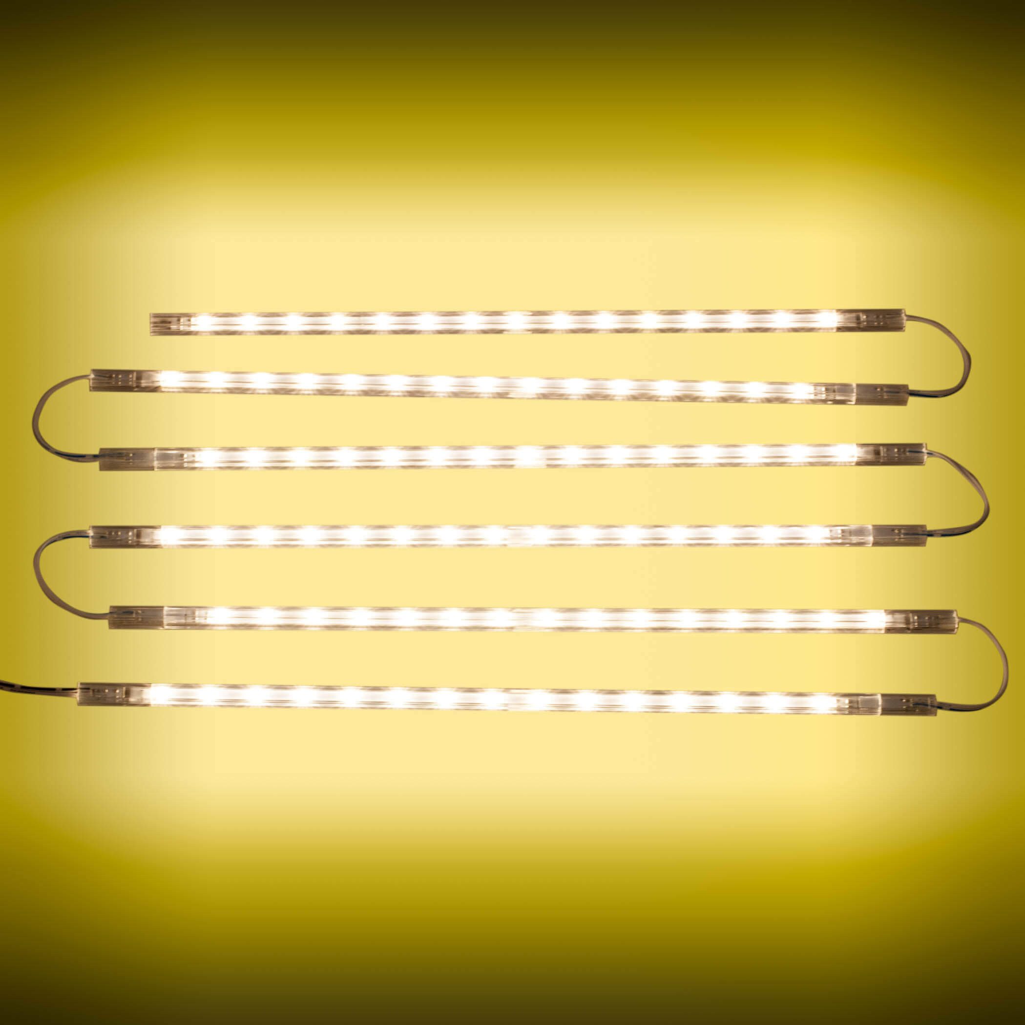 SEBSON Aufbauleuchte LED Lichtleiste 30cm 12V warmweiß 6-tlg, mit Stecker und Schalter – Bild 3 von 5