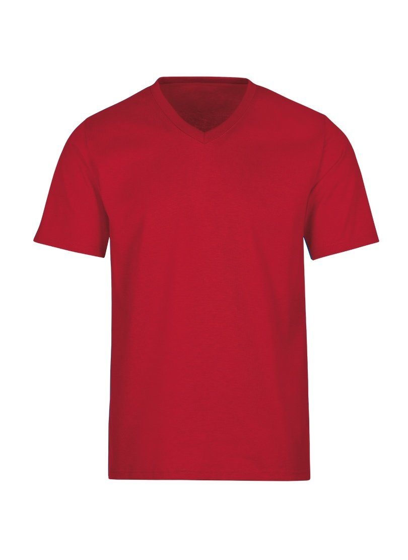 Schnitt V-Shirt Trigema T-Shirt TRIGEMA Baumwolle, Unisex Klassischer DELUXE