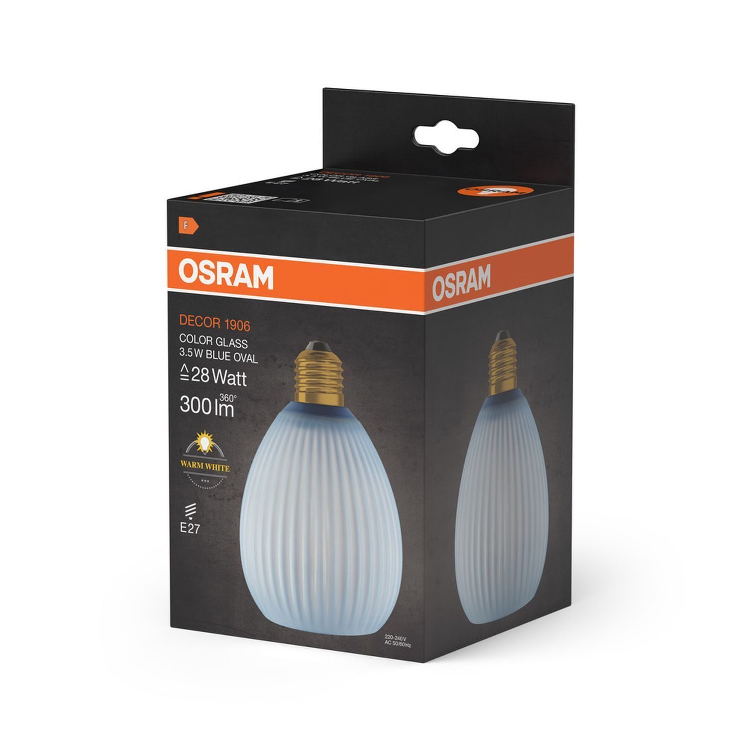 Licht-Erlebnisse LED-Leuchtmittel LAMP, E27, Warmweiß, Deko Birne Glas Blau E27 Ø 11 cm 2700 K 300 lm warmweiß