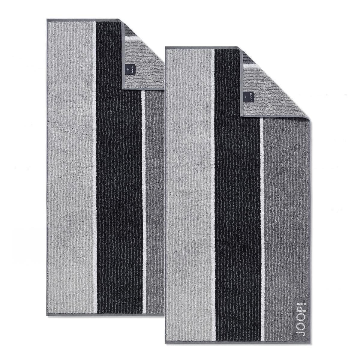 JOOP! Handtuch 2 Stück Joop! Frottier Handtuch 1658-97 Lines Schwarz 50x100, Walkfrottier (2-St)