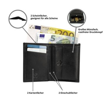 MOKIES Geldbörse Herren Portemonnaie G308 (hochformat), 100% Echt-Leder