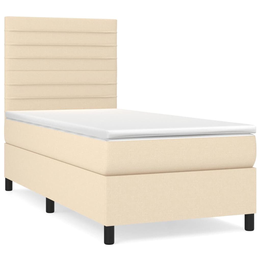 vidaXL Bett Boxspringbett mit Matratze Creme günstig online kaufen