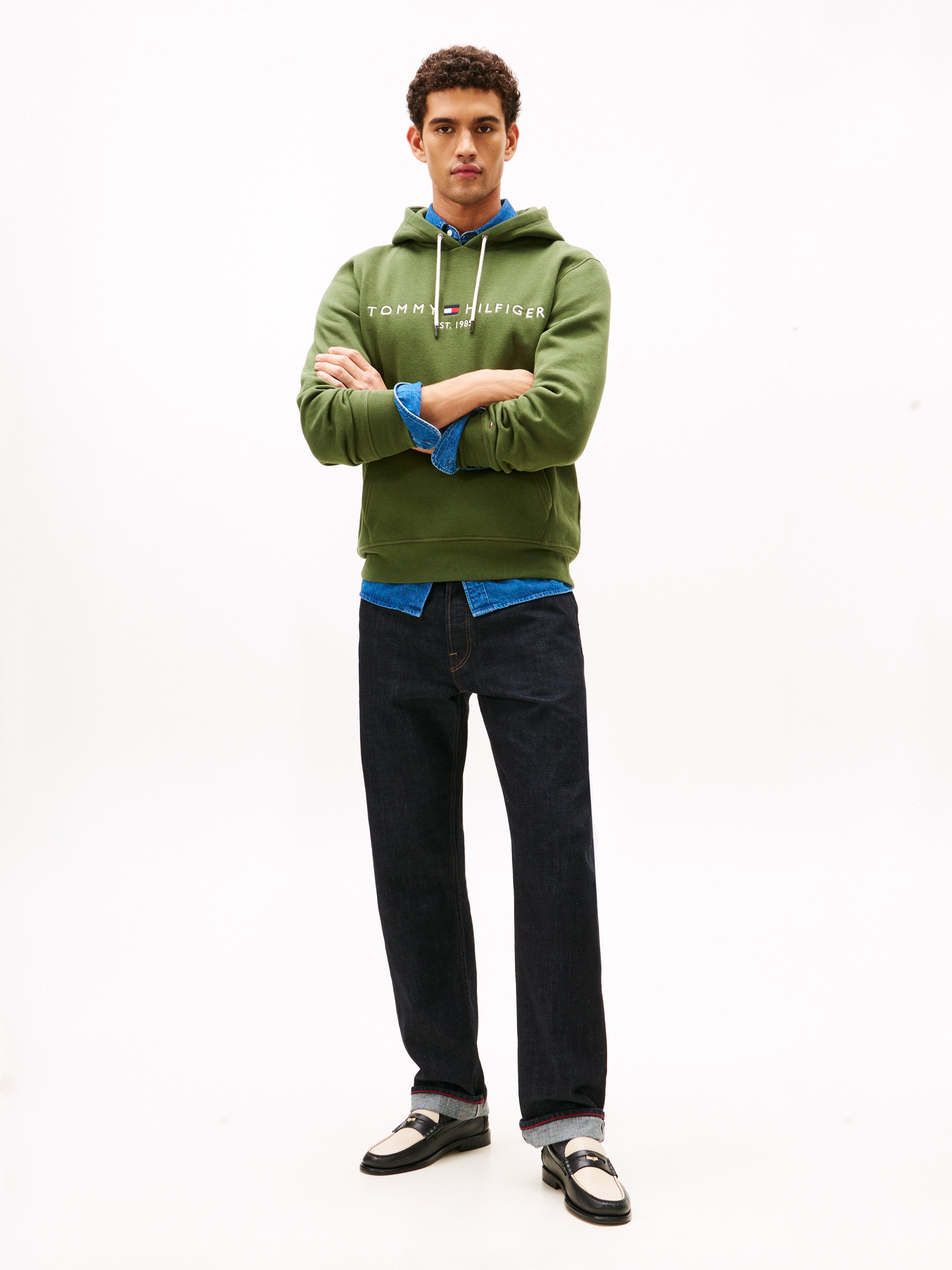 Tommy Hilfiger Kapuzensweatshirt TOMMY LOGO unifarben, casual, regular fit, Baumwollmix, Kapuze