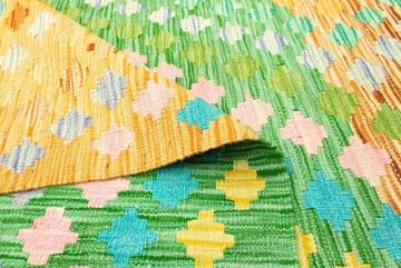Wollteppich Kelim Afghan Teppich handgewebt mehrfarbig, morgenland, rechteckig, Höhe: 5 mm, Kurzflor