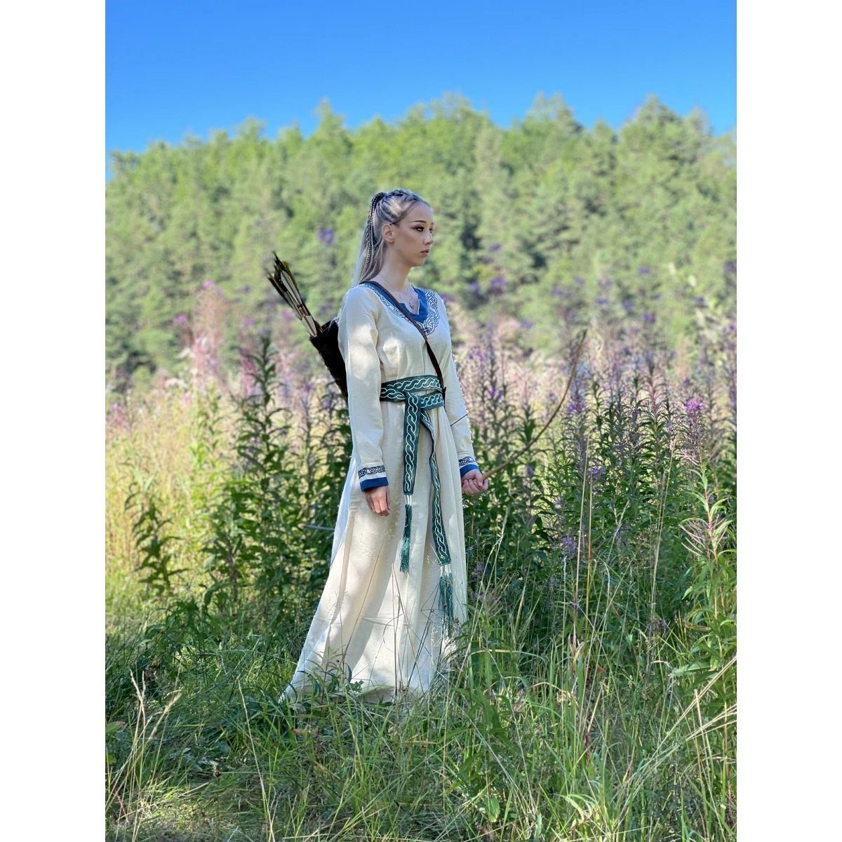 Leonardo Carbone Ritter-Kostüm Wikinger Gürtel grün aus Baumwolle, "Elina" günstig online kaufen