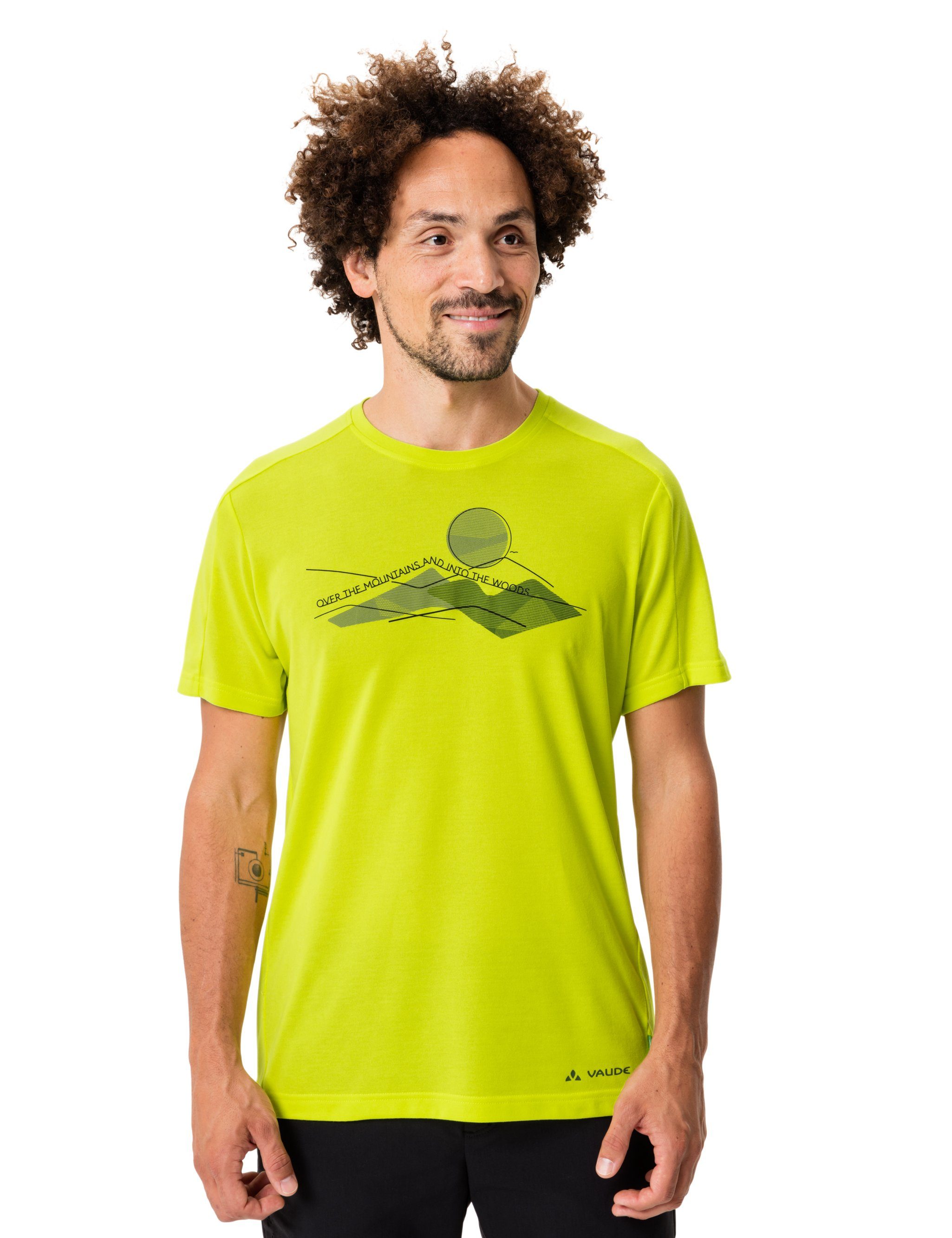 VAUDE T-Shirt green Men's Gleann Grüner T-Shirt (1-tlg) Knopf bright