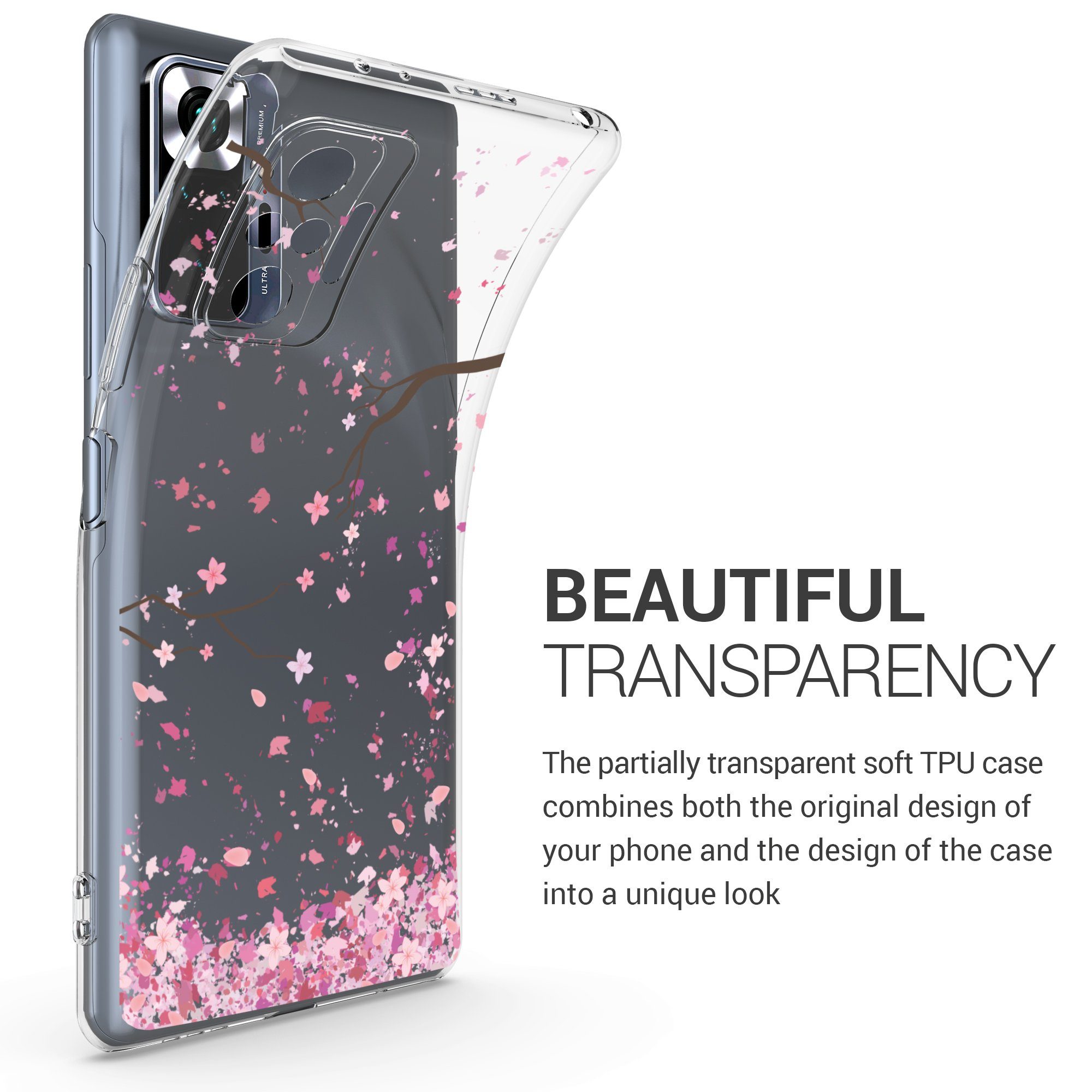 kwmobile Handyhülle Case für Xiaomi Redmi Note 10 Pro, Hülle Silikon transparent - Silikonhülle