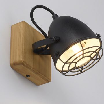 LeuchtenDirekt LED Deckenleuchte Deckenlampe BEETLE Spot, E14, Vintage Wand- Deckenmontage Spot dreh+schwenkbar