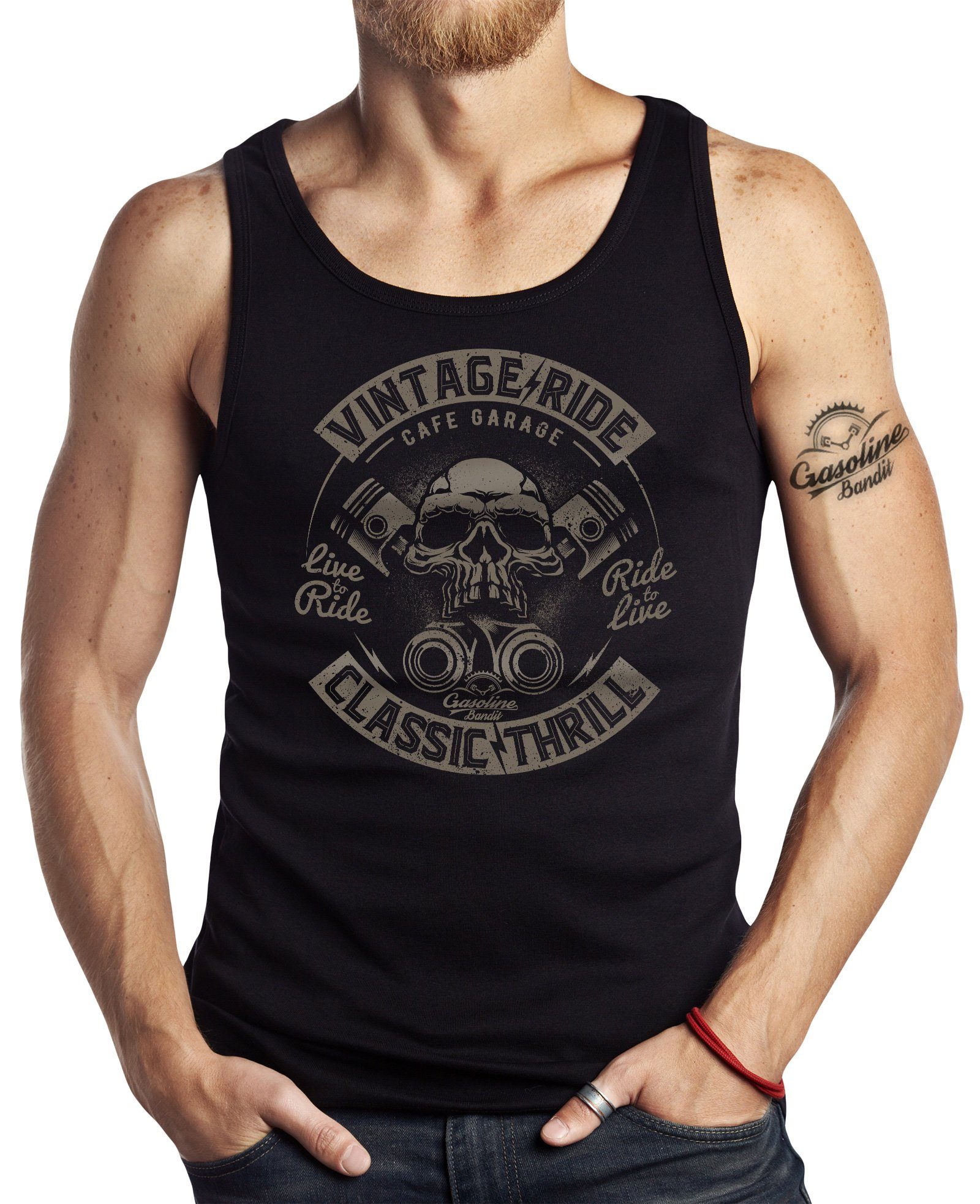 GASOLINE BANDIT® Tanktop für Hot-Rod Biker Racer Motorrad Fans: Classic Thrill