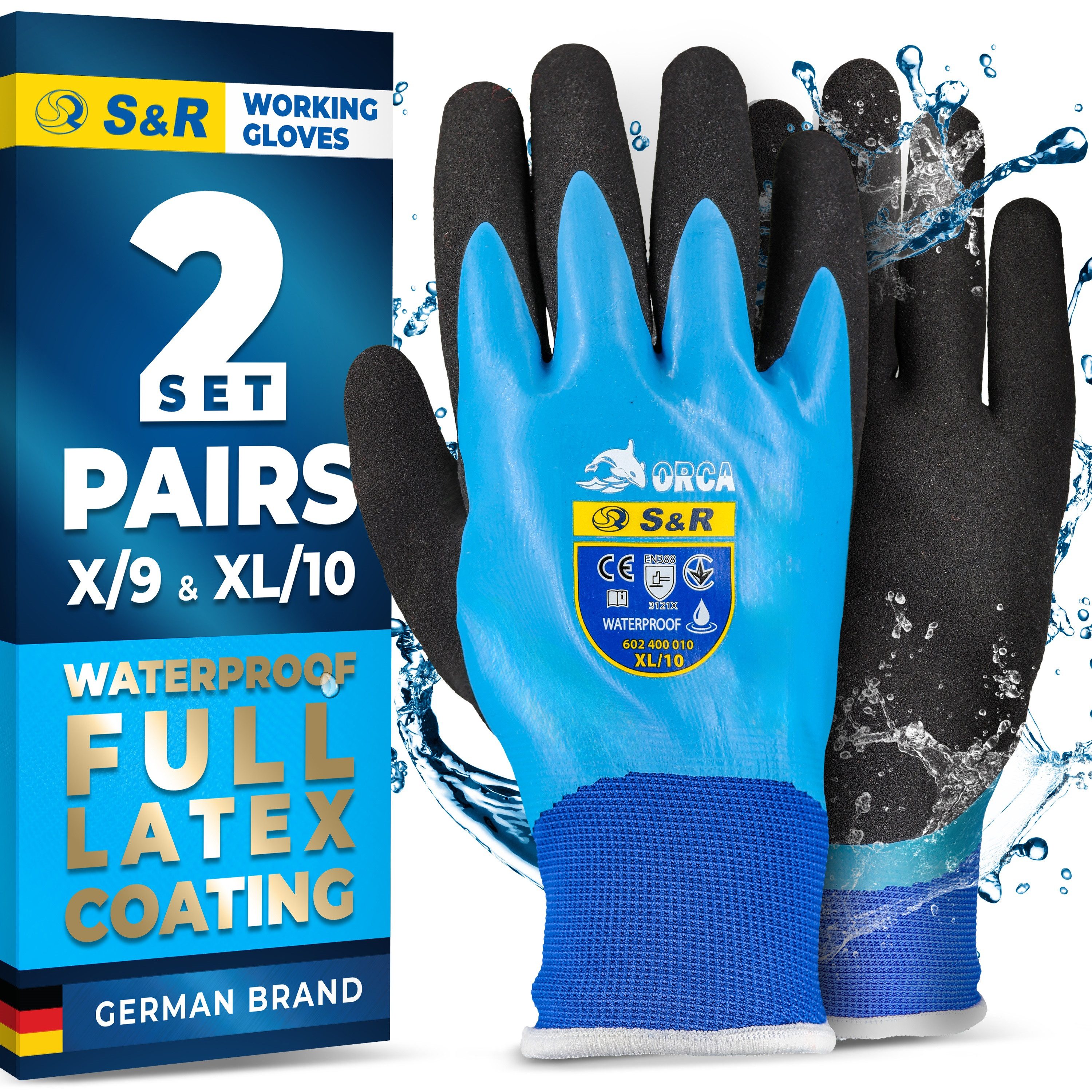 S&R Arbeitshandschuhe Profi-Arbeitshandschuhe, vollständig Latex-beschichte günstig online kaufen