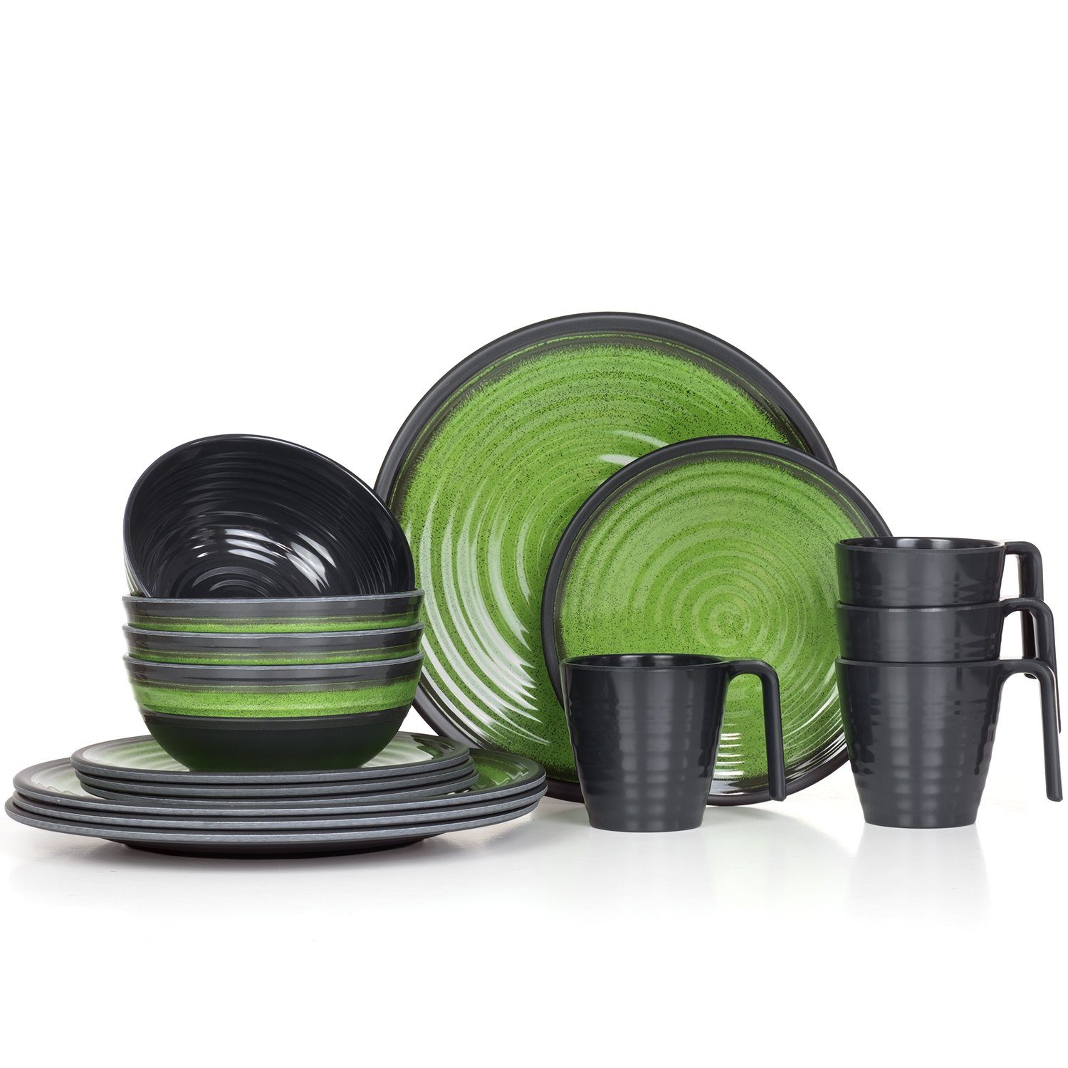 Geschirr-Set Camping Geschirr Stone Green