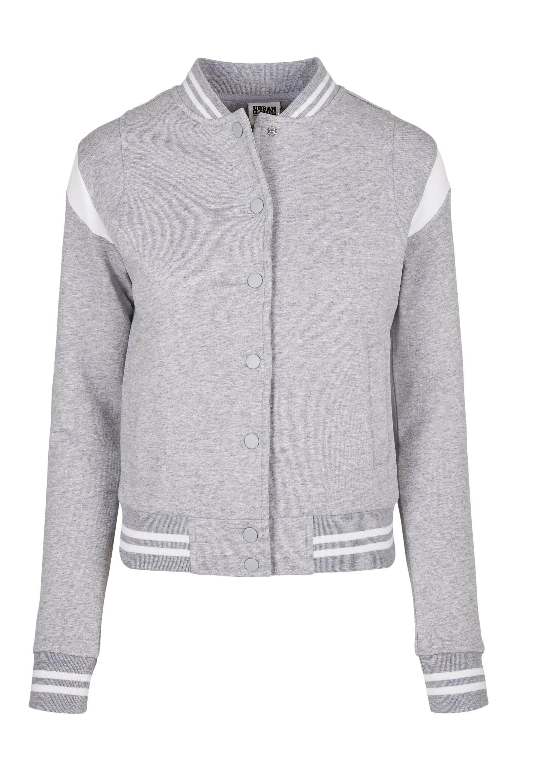CLASSICS grey/white College Inset Damen Sweat Organic Jacket URBAN Collegejacke (1-St) Ladies