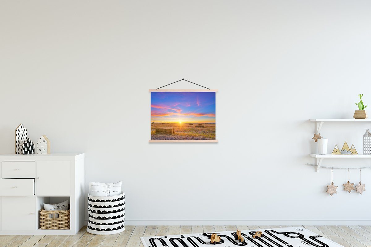 - Wohnzimmer, - St), Sonne (1 Textilposter Posterleiste, MuchoWow - Poster für Magnetisch Stroh Himmel Bilderleiste, Landschaft,