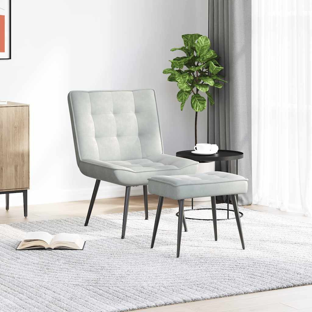 vidaXL Relaxsessel Relaxsessel mit Hocker Hellgrau günstig online kaufen