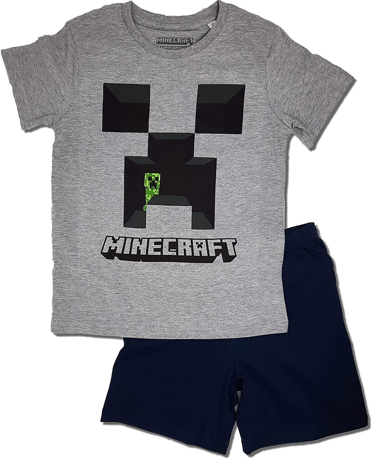 Minecraft Pyjama MINECRAFT KINDERPYJAMA Schlafanzug Short Jungen und Mädchen kurzer Pyjama Gr.104 128 140 152 164