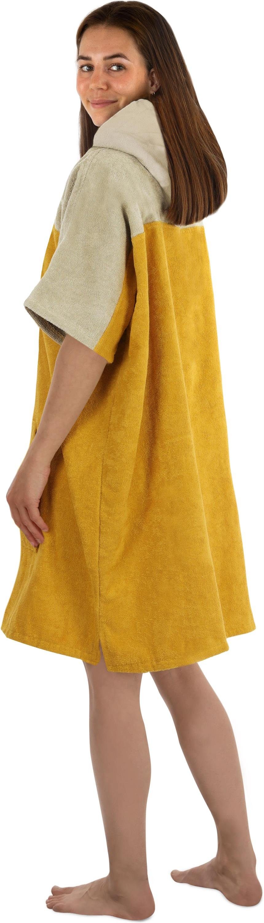 normani Badeponcho Damen Surfer Poncho Kuta, Bio-Baumwolle, Kapuze, Schlupf, Badeponcho aus 100 % saugstarker Bio-Baumwolle