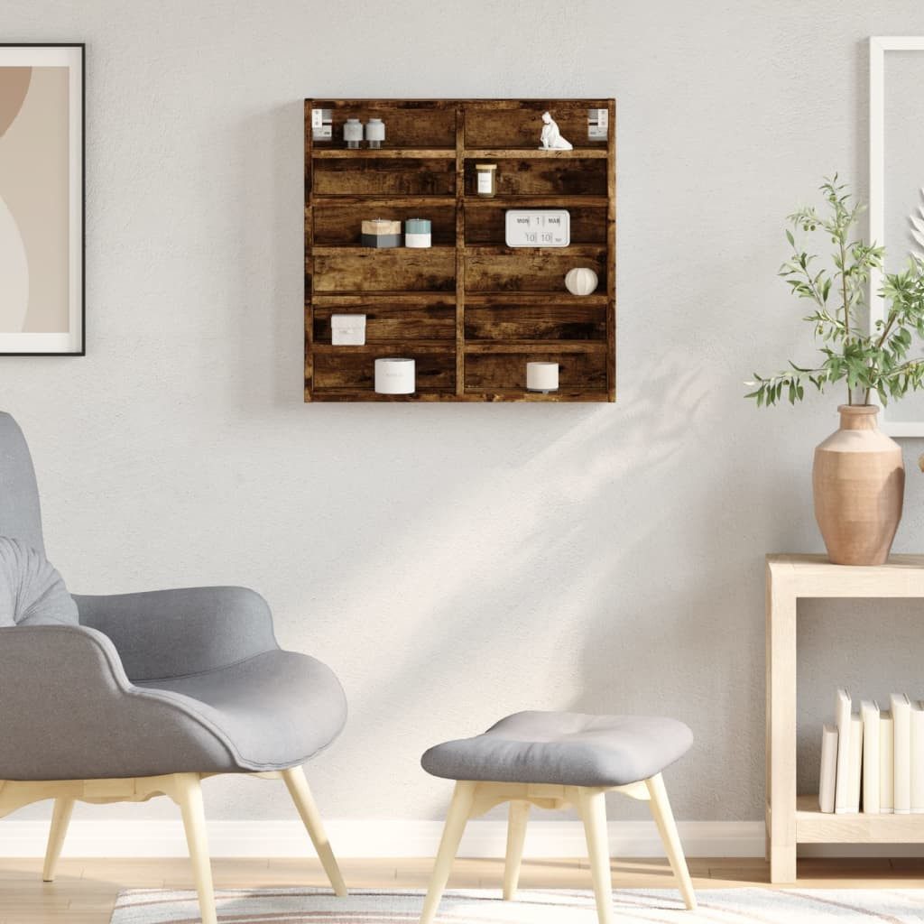 vidaXL Regal Vitrinenschrank Räuchereiche 60x8,5x58 cm günstig online kaufen