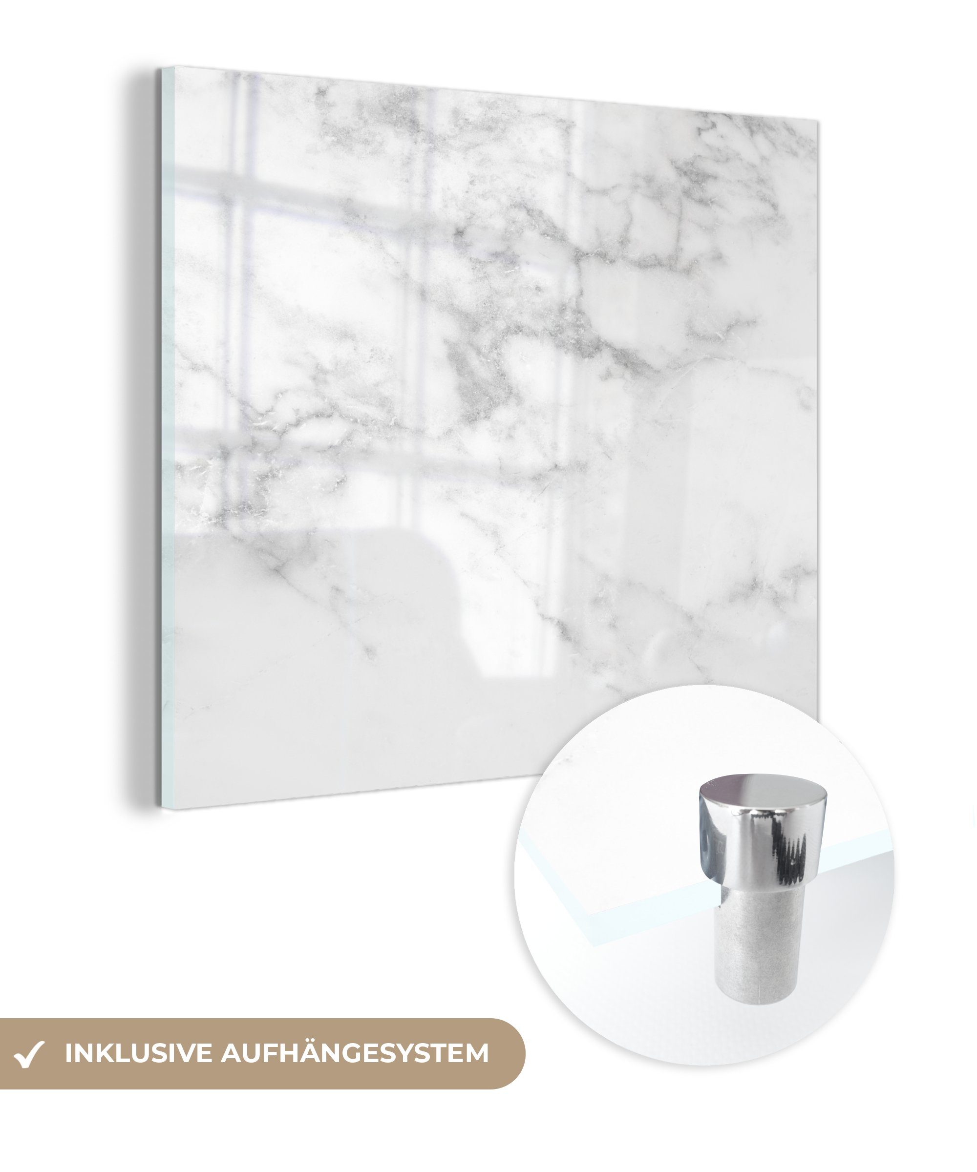 MuchoWow Acrylglasbild Marmor - Weiß - günstig online kaufen