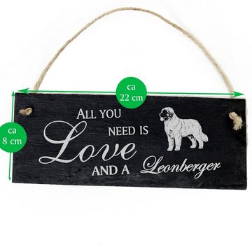 Dekolando Hängedekoration Leonberger 22x8cm All you need is Love and a Leonberger