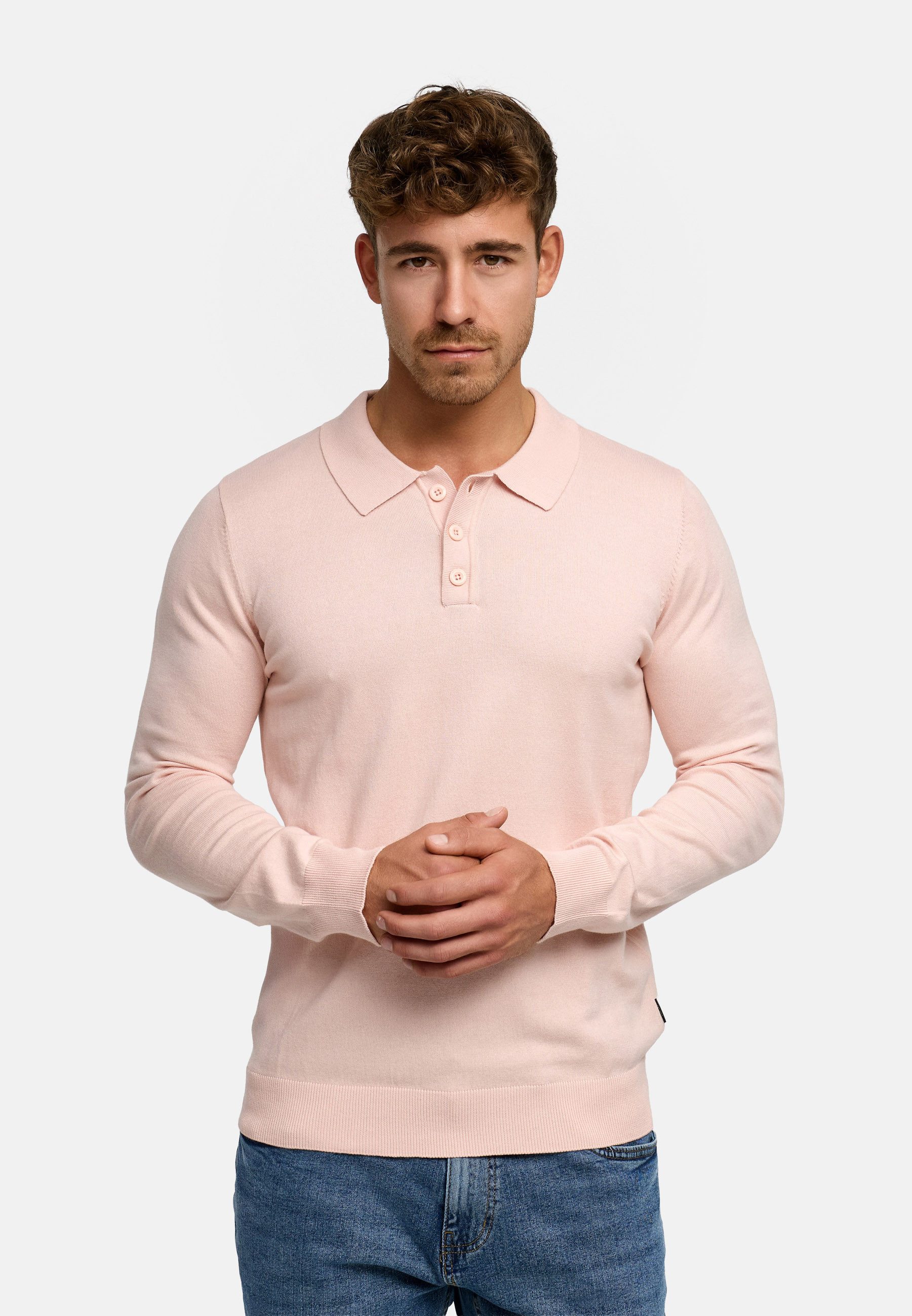 Indicode Strickpullover Herren INChips Pullover Feinstrick-Pullover im Polo-Stil