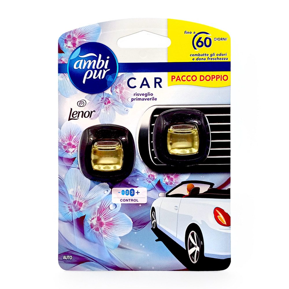 ambi pur Geruchsentferner Car Duftclips für das Auto Lenor Aprilfrische Duo-Pack (2x 2 ml) (Duo-Pack, Duo-Pack (2x 2ml), entfernt unangenehme Gerüche langanhaltend