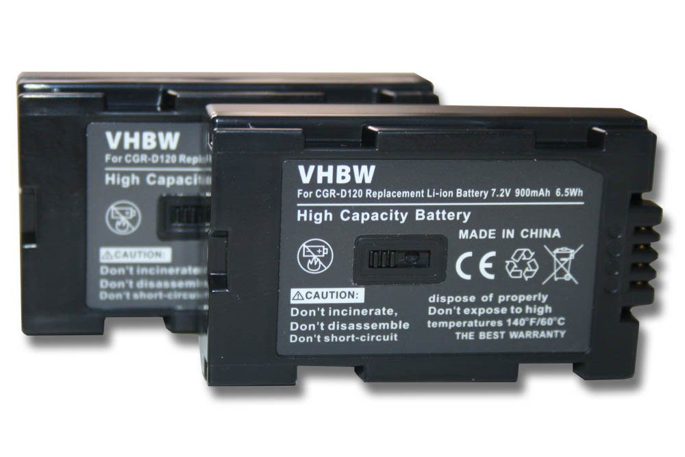 vhbw Ersatz für Panasonic CGR-D08, CGR-D08A, CGR-D110, CGR-D120, CGR-D14, Kamera-Akku 900 mAh