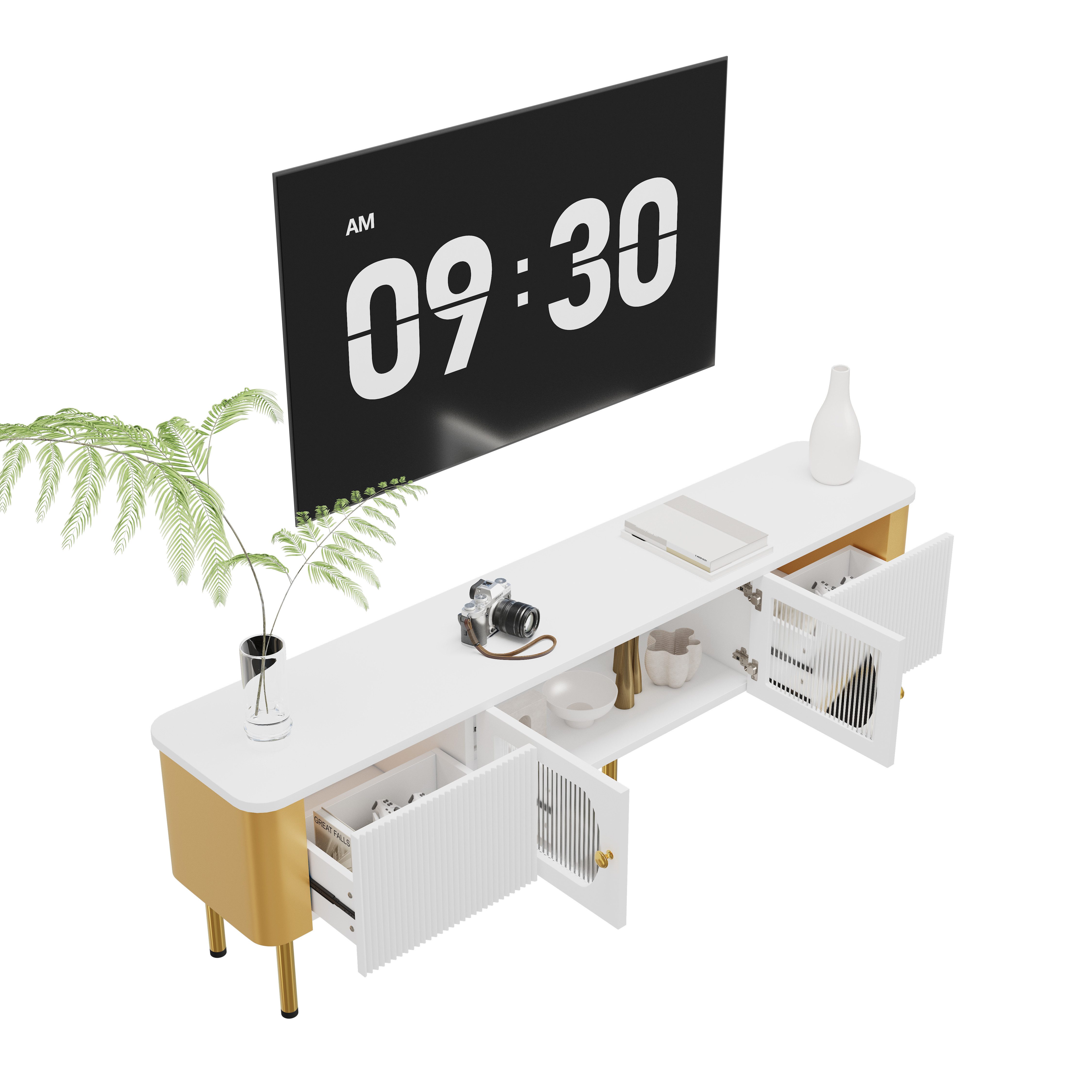 OKWISH Lowboard TV-Schrank mit Schubladen und günstig online kaufen