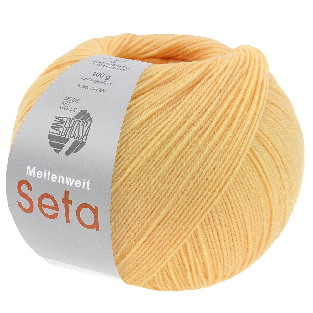LANA GROSSA MEILENWEIT 100 g SETA Häkelwolle, 400 m (weiche 4-fach Sockenwolle mit Seide-Anteil), 100 g