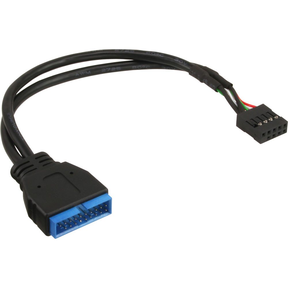 Inline InLine® USB 2.0 zu 3.0 Adapterkabel intern USB 2.0 Mainboard auf USB 3 Audio- & Video-Kabel