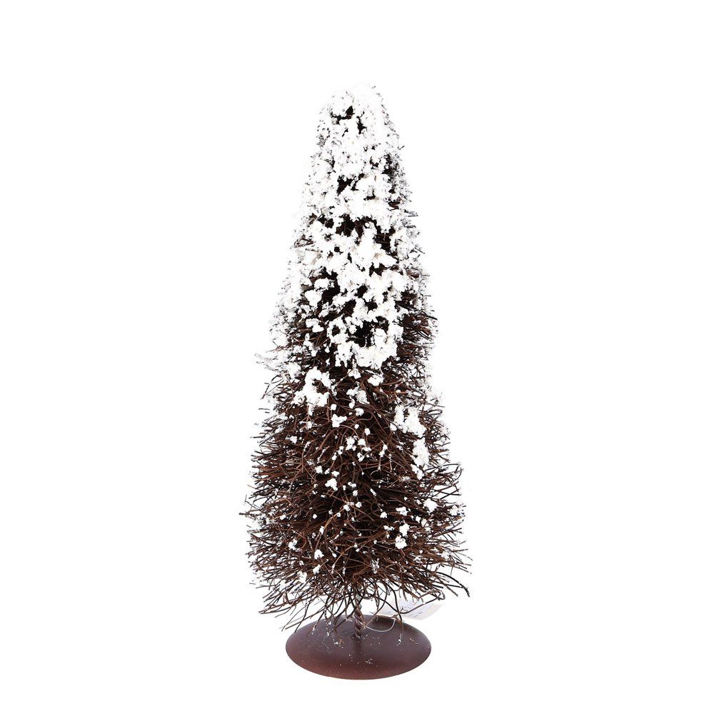 Vosteen Künstlicher Weihnachtsbaum Tanne FROST braun weiß beschneiter Dekotannenbaum aus Naturzweigen mit Schnee K