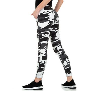Ital-Design Skinny-fit-Jeans Damen Freizeit Used-Look Camouflage Stretch Skinny Jeans in Grau