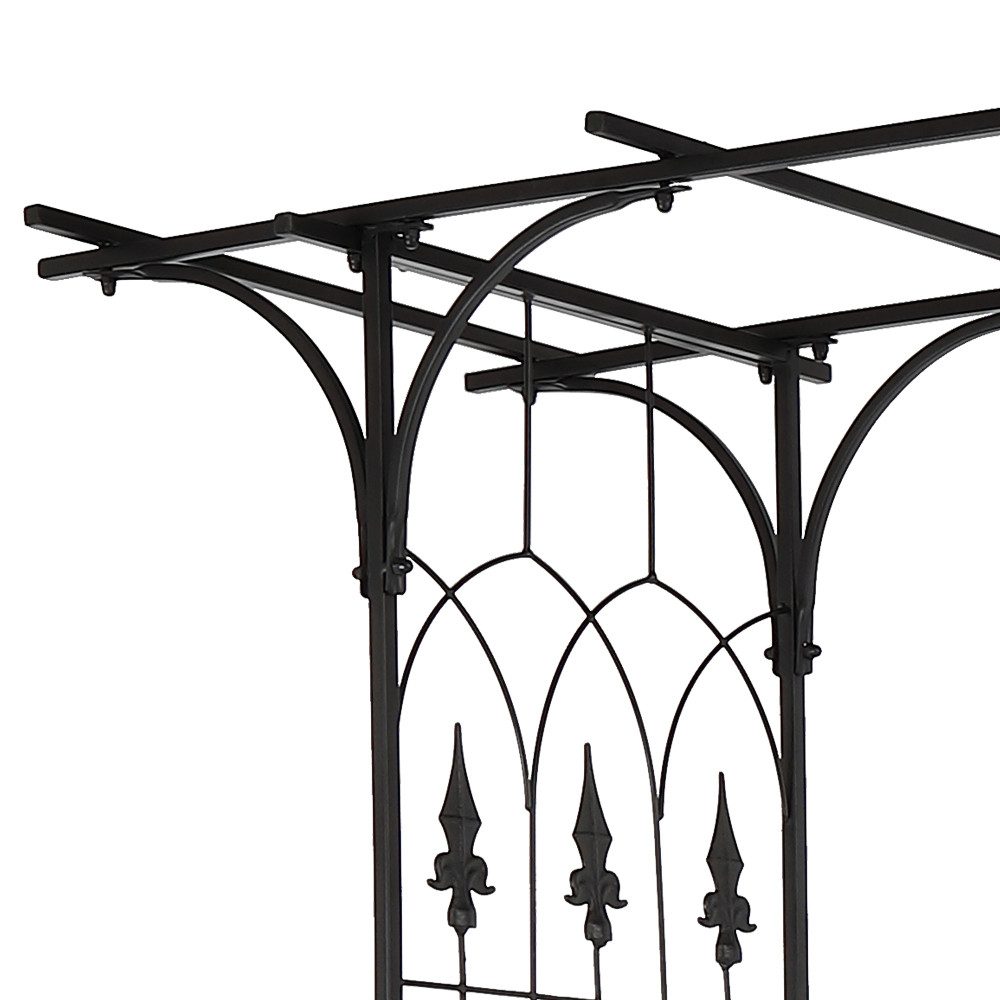 LALAHO Rosenbogen Gartenbogen aus Metall 206x41x208cm, Gartenlaube, Hochzeitsbogen, Stabiler Rankbogen für Kletterpflanzen – Bild 5 von 5