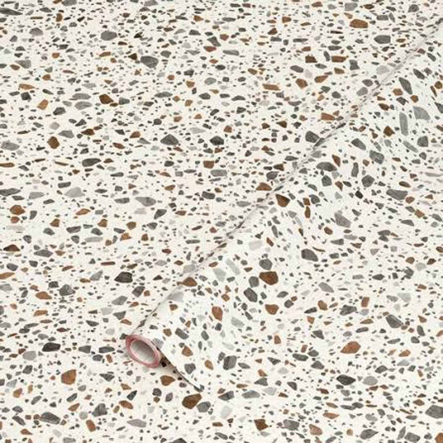 d-c-fix Möbelfolie Terrazzo - Klebefolie für Möbel und Küche Dekofolie Granitoptik, Selbstklebend, zuschneidbar und rückstandslos entfernbar
