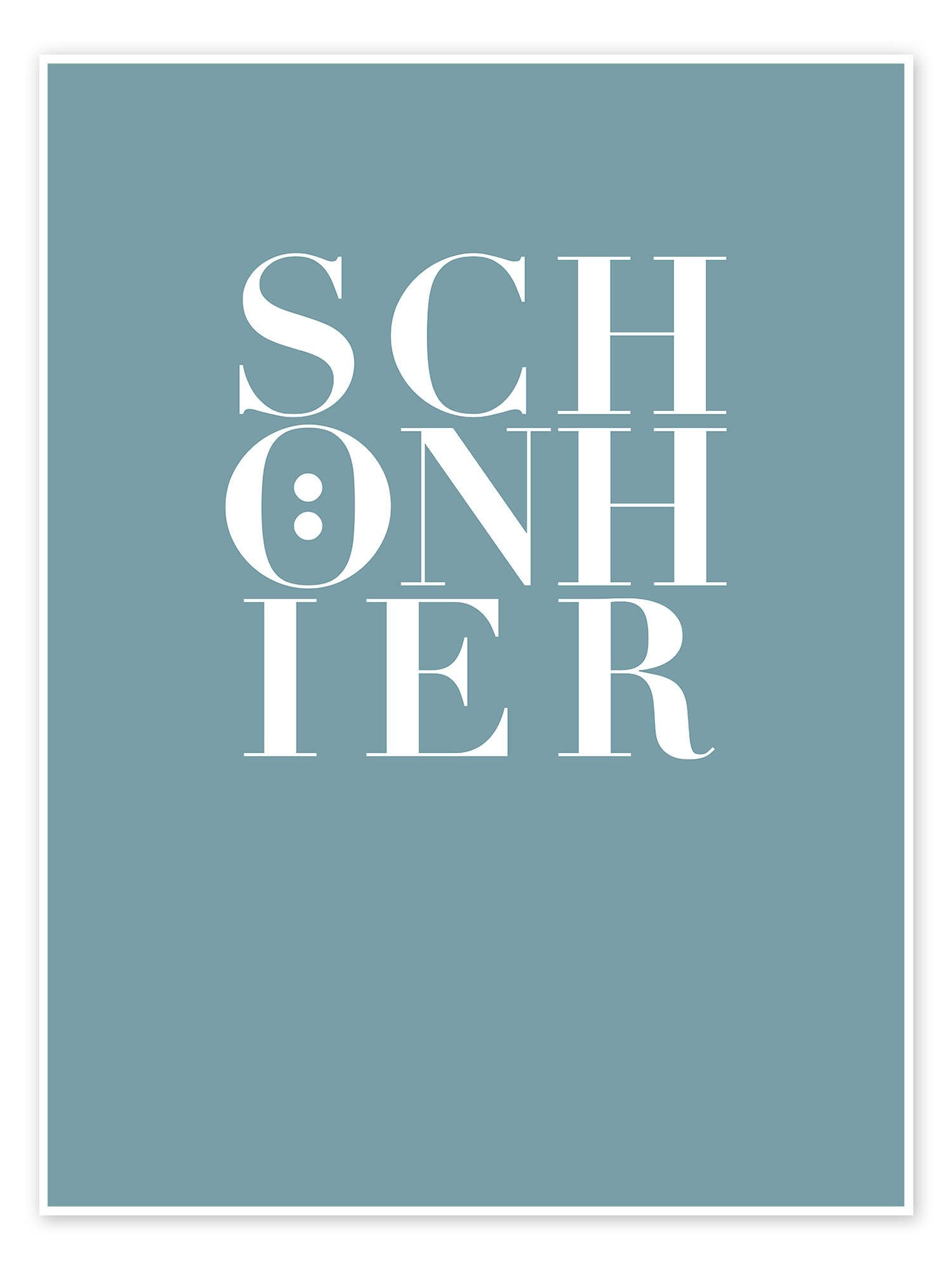 Posterlounge Wandbild Schön Hier, Typobox, erhältlich als Poster, Leinwandbild, Wandsticker oder Acrylglasbild