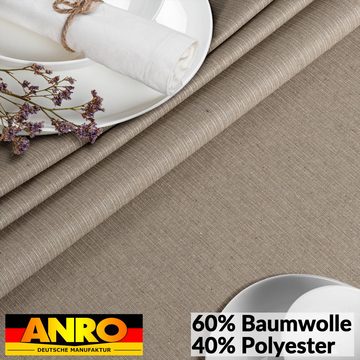 ANRO Tischdecke Premium Stoff-Tischtuch mit Beschichtung Tischwäsche Stoff-Tischdecke, Premium TEFLON und 2-Fache Acryl Beschichtung