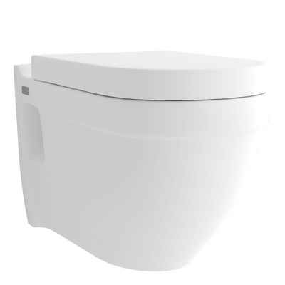 Alpenberger Dusch-WC »Vitra S50 WC spülrandlos mit Bidetfkt. inkl. WC-Sitz«, Wandmontage, Abgang Waagerecht, Set, Beschichtungsverfahren, Spülrandlos